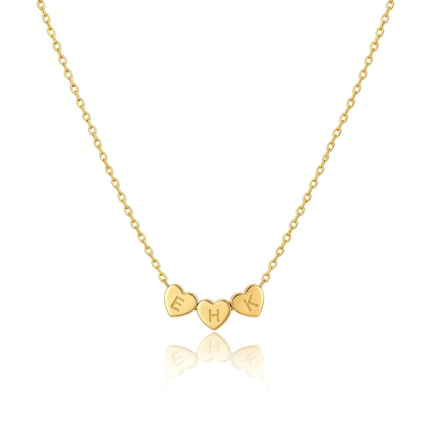 Personalized Tiny 3D Initial Heart Charm Necklace