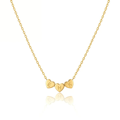 Personalized Tiny 3D Initial Heart Charm Necklace