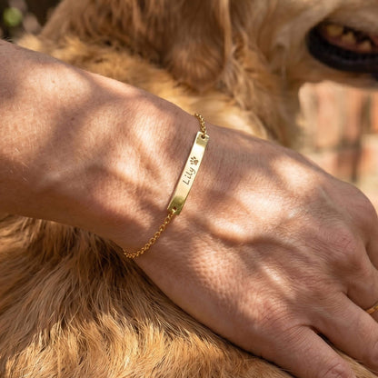 Personalized Paw Print Name Bracelet