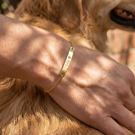Personalized Paw Print Name Bracelet