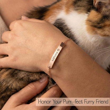 Personalized Paw Print Name Bracelet