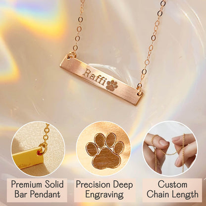 Personalized Paw Print Name Necklace