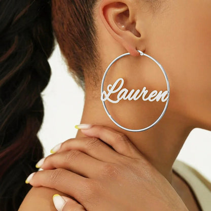 Personalized Hoop Name Earrings