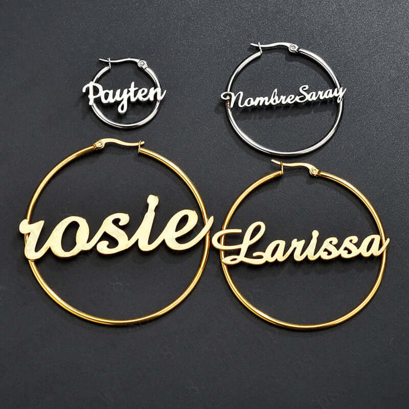 Personalized Hoop Name Earrings