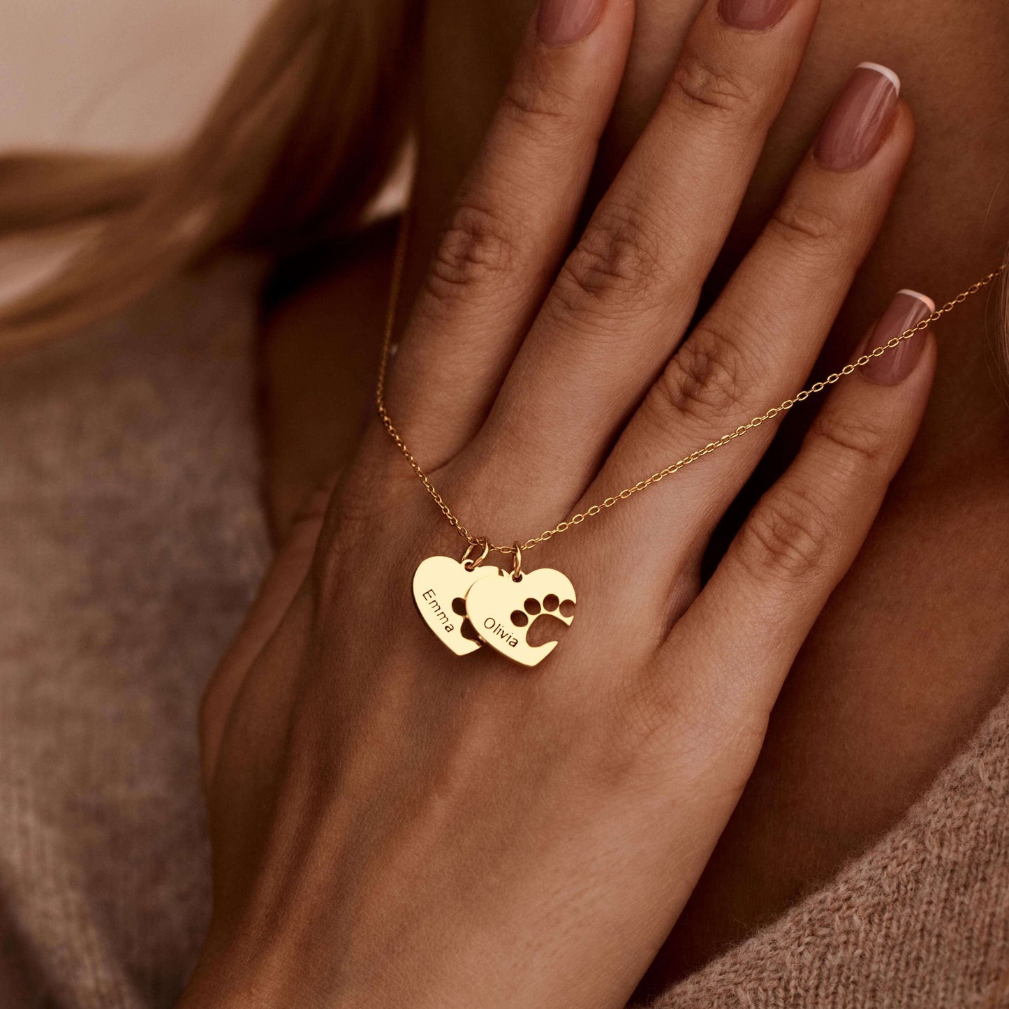 Personalized Paw Name Necklace