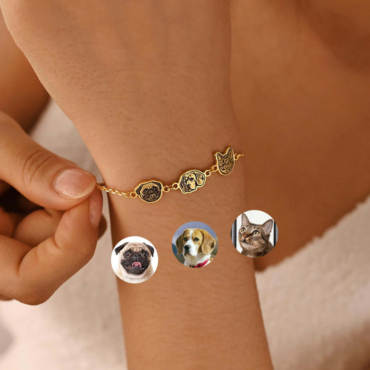 Personalized  Pet Portrait Bracelet-Three Pets