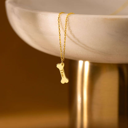 Personalized Dog Bone Name Necklace