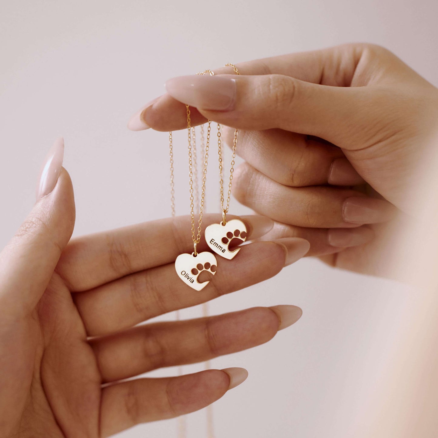 Personalized Paw Name Necklace