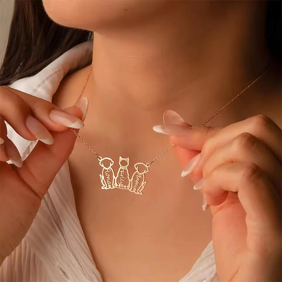 Personalized Cute Dog Name Necklace