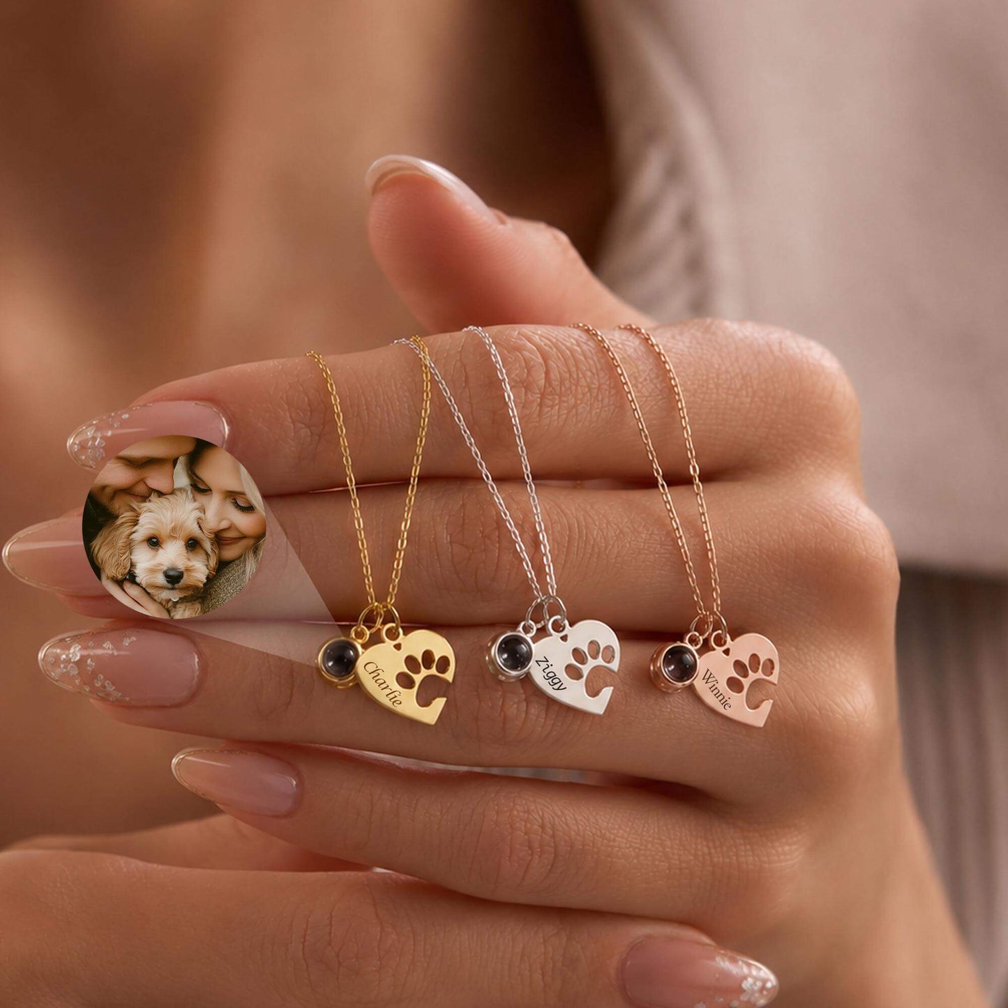 Personalized Pet Photo Projection Necklace