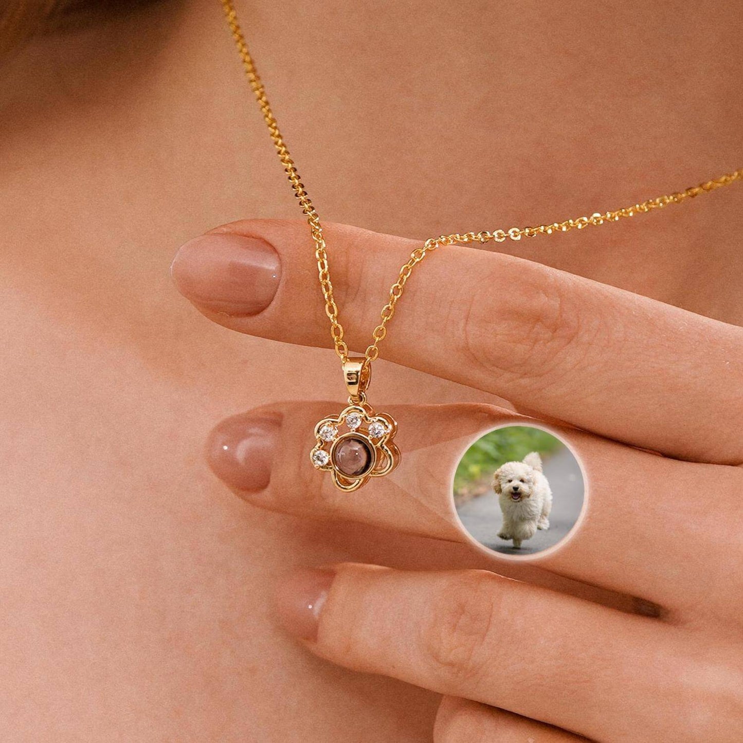 Personalized Pet Photo Projection Necklace
