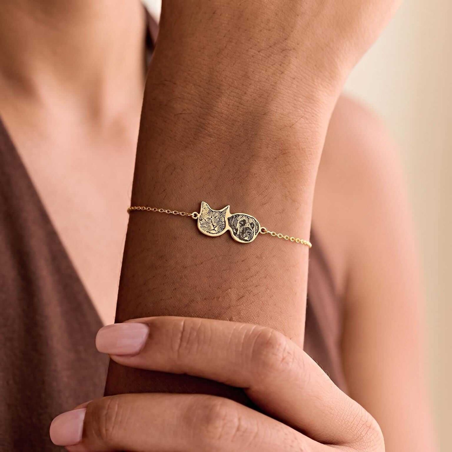 Personalized  Pet Portrait Bracelet-Two Pets