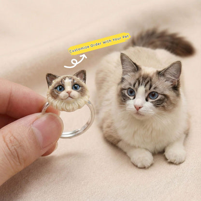 Personalized Sterling Silver 3D Pet Portrait Ring