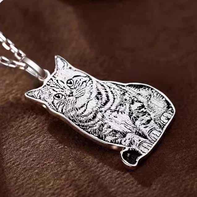Personalized Pet Photo Necklace-Handmade in 925 Sterling Silver
