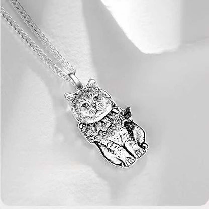 Personalized Pet Photo Necklace-Handmade in 925 Sterling Silver