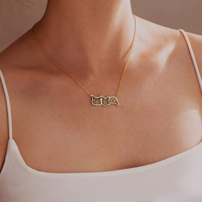 Personalized  Pet Portrait Necklace-Three Pets