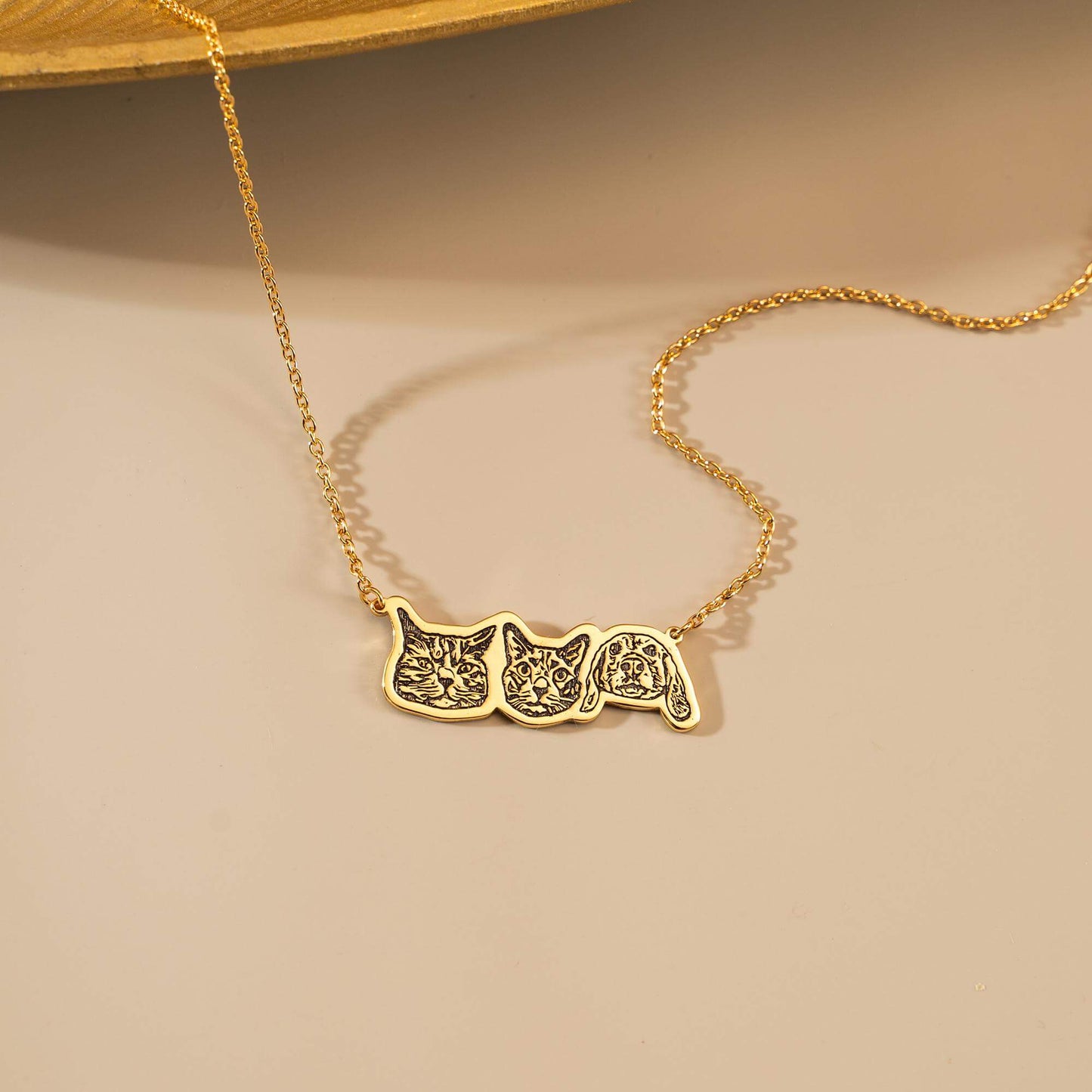 Personalized  Pet Portrait Necklace-Three Pets