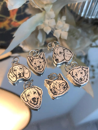 Personalized Pet Portrait Bracelet-Handmade in 925 Sterling Silver